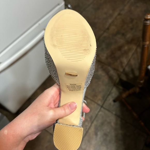 Billini Silver Rhinestone Platform Heels - Picture 4 of 7